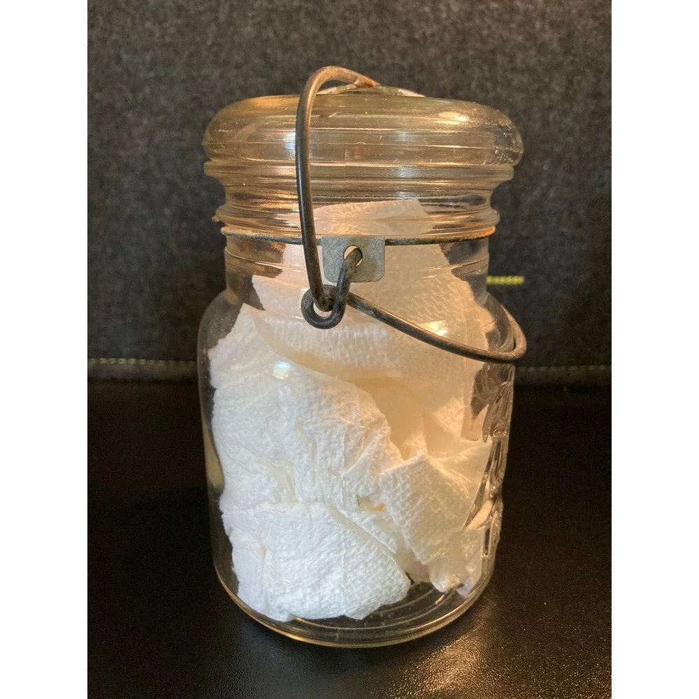 Ball Ideal Canister Jar‎ Glass Lid & Wire Bail Handle Farmhouse Storage Decor